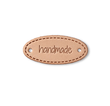 Cargar imagen en el visor de la galería, ETIQUETA HANDMADE CUERO OVALADA
