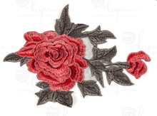 Cargar imagen en el visor de la galería, APLICACION BORDADA ROSA GRANDE
